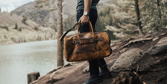 leather mens holdalls