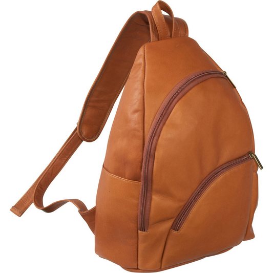 Large Leather Crossbody Bag - Tan