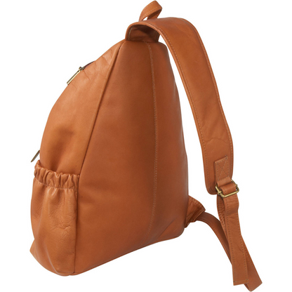 Large Leather Crossbody Bag - Tan