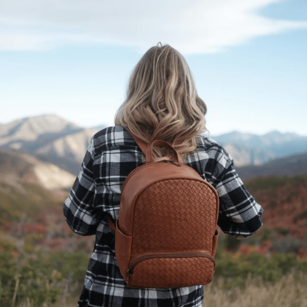 The Mini Woven Backpack | Women's Leather Backpack