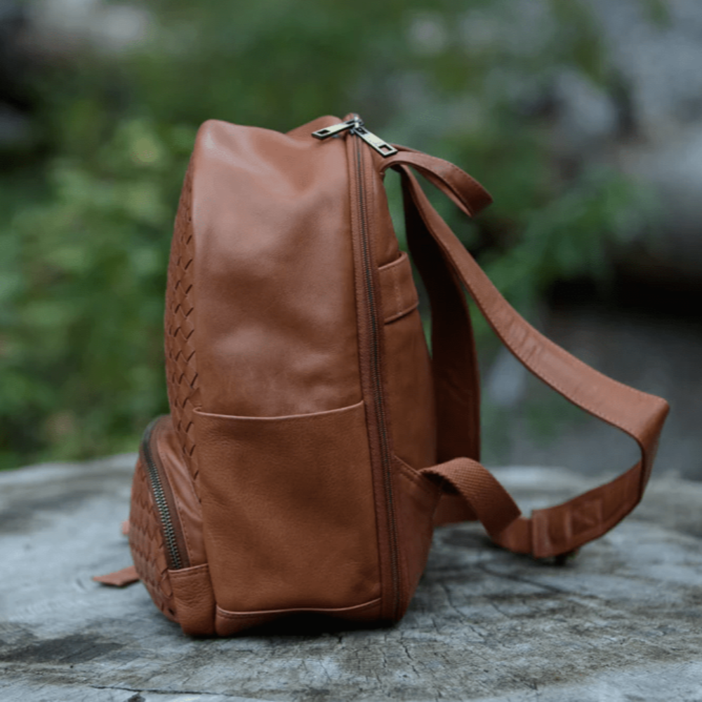 The Mini Woven Backpack | Women's Leather Backpack