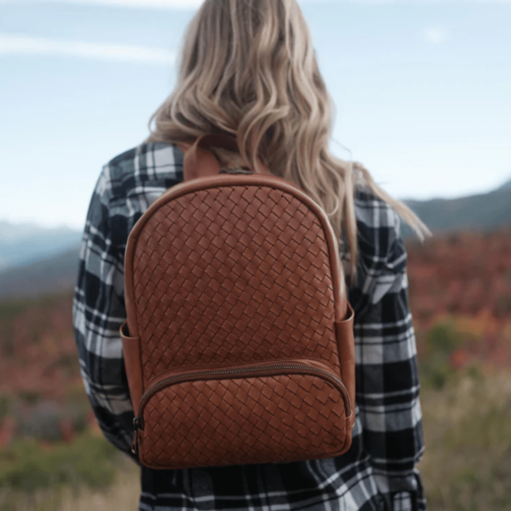 The Mini Woven Backpack | Women's Leather Backpack