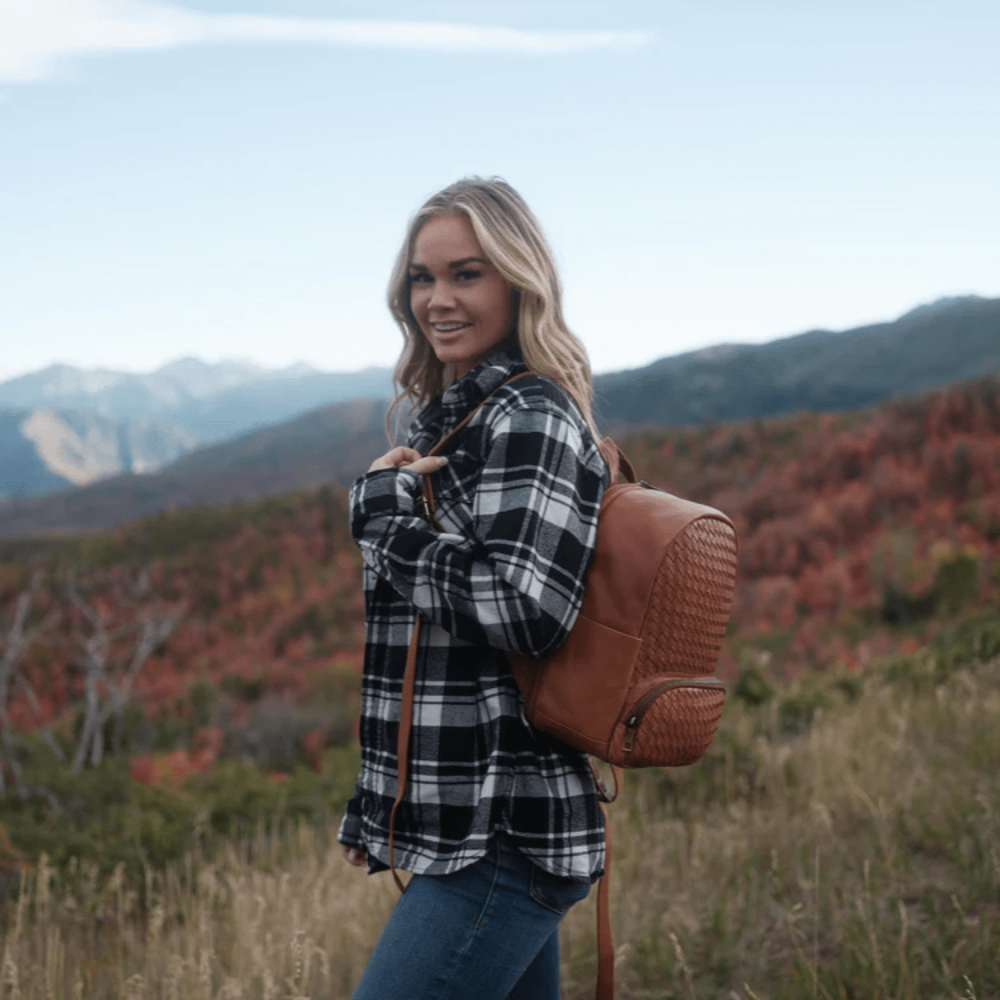 The Mini Woven Backpack | Women's Leather Backpack