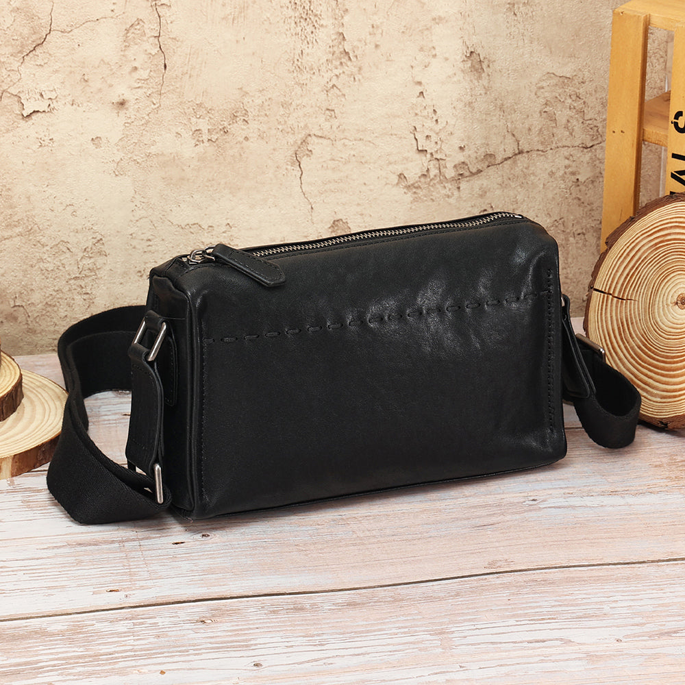 The Adriano | Black Crossbody Bag for Men