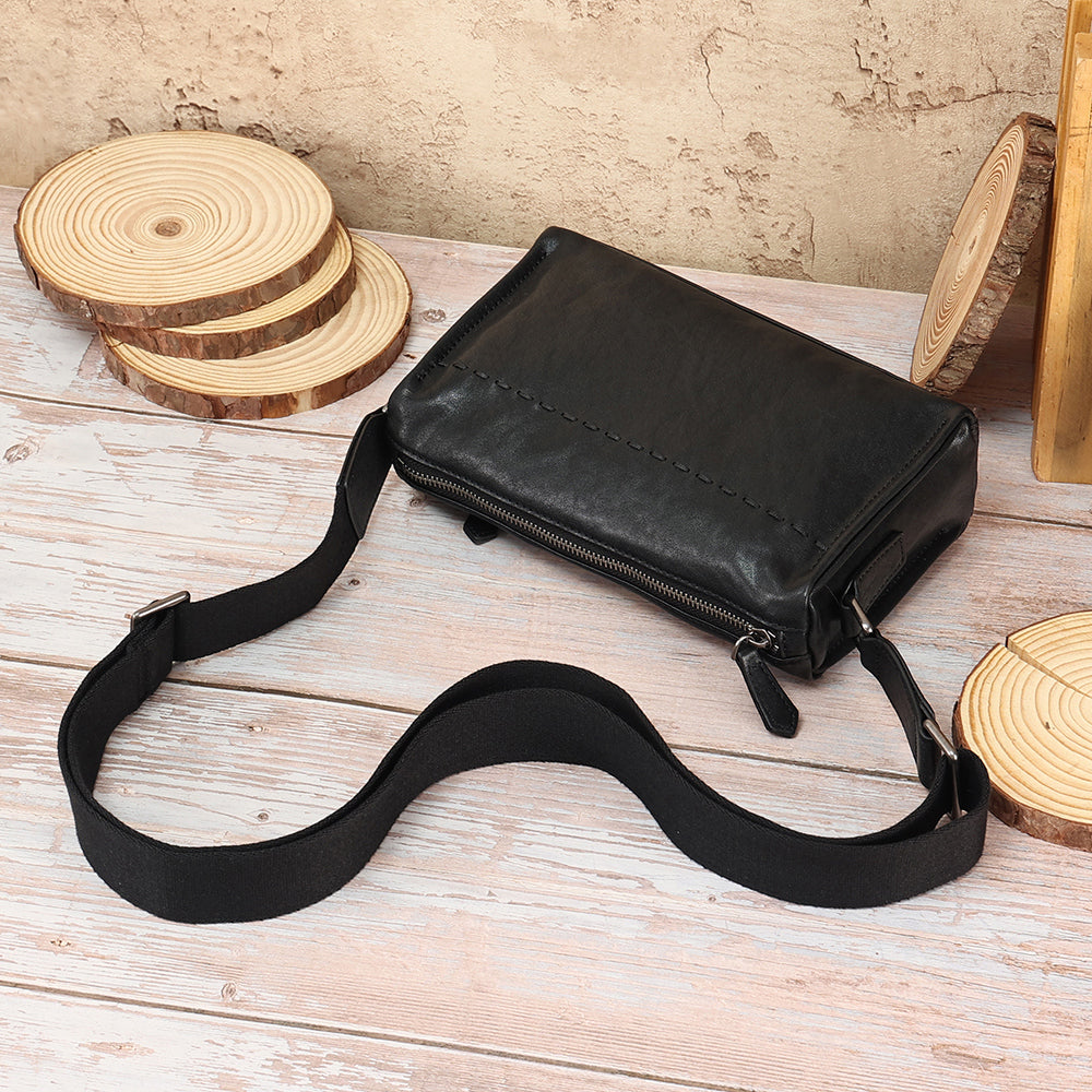 The Adriano | Black Crossbody Bag for Men