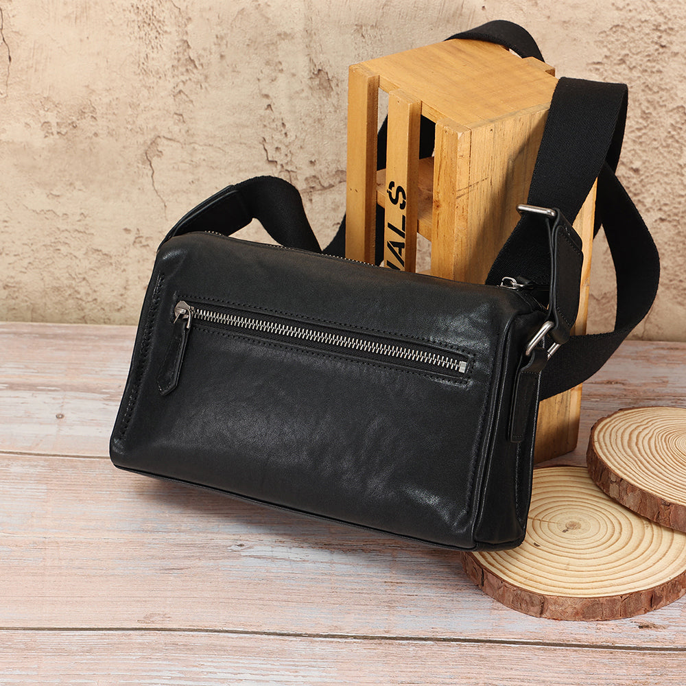 The Adriano | Black Crossbody Bag for Men