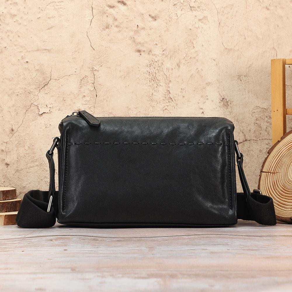 The Adriano | Black Crossbody Bag for Men