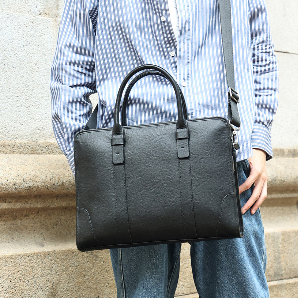 The Blake | Black Leather Briefcase for Men