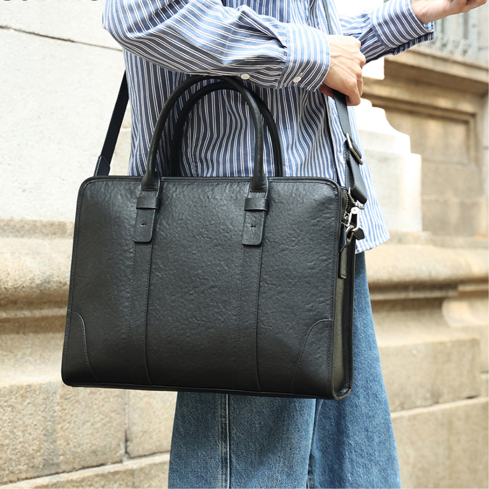 The Blake | Black Leather Briefcase for Men