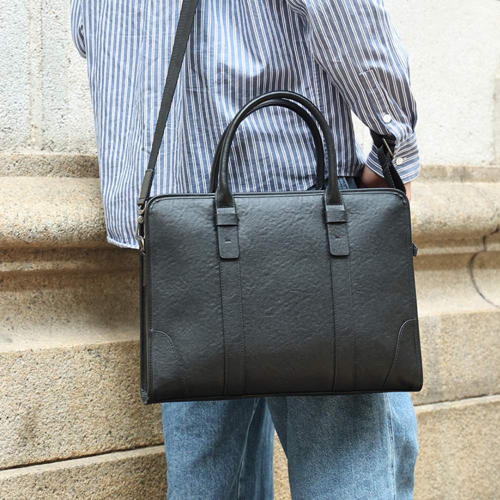 The Blake | Black Leather Briefcase for Men