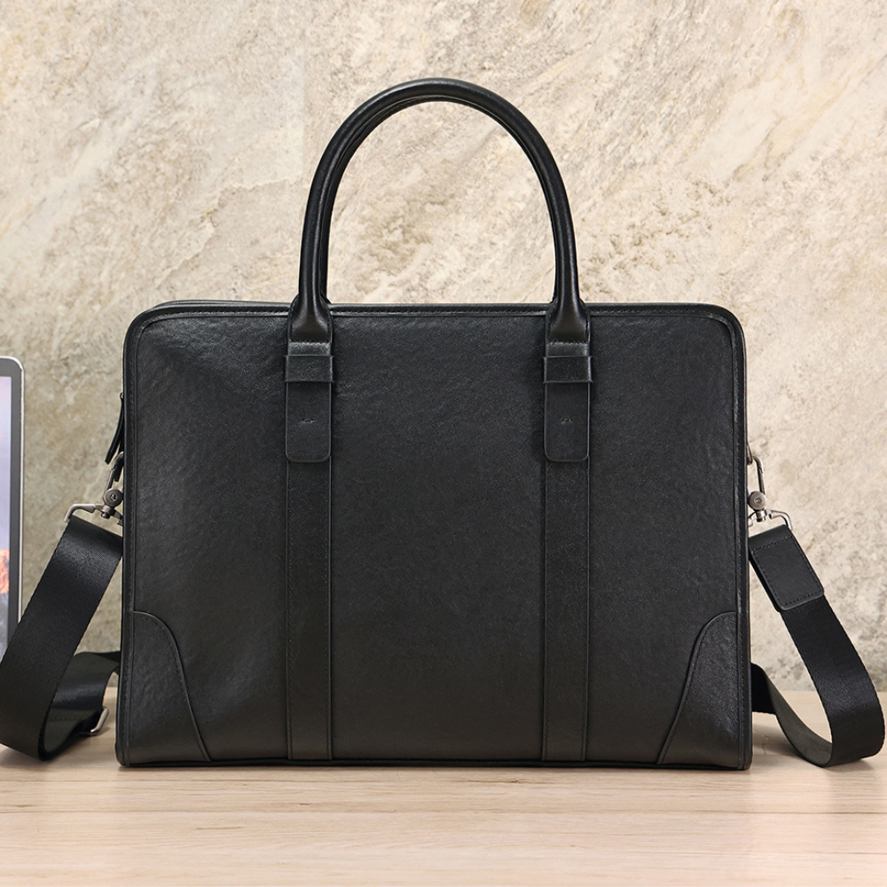 The Blake | Black Leather Briefcase for Men