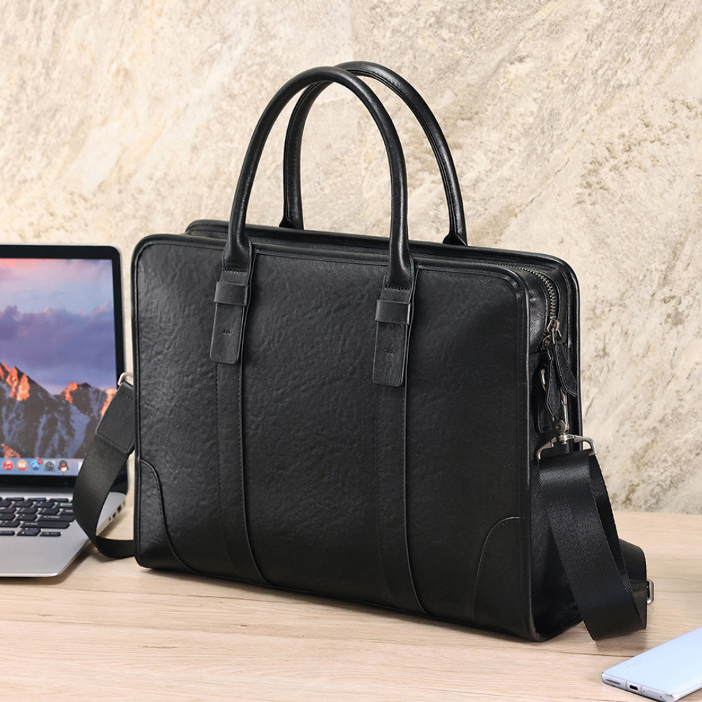 The Blake | Black Leather Briefcase for Men