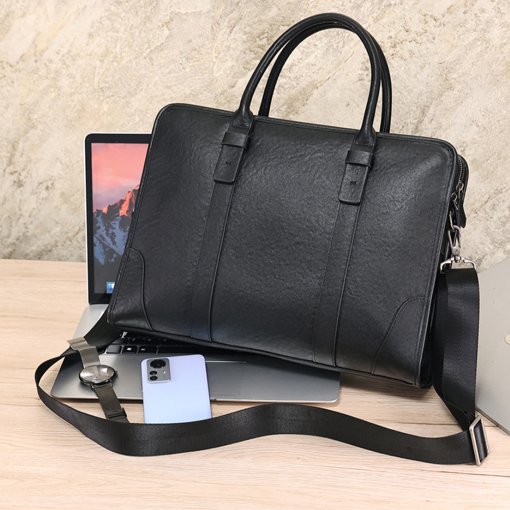 The Blake | Black Leather Briefcase for Men