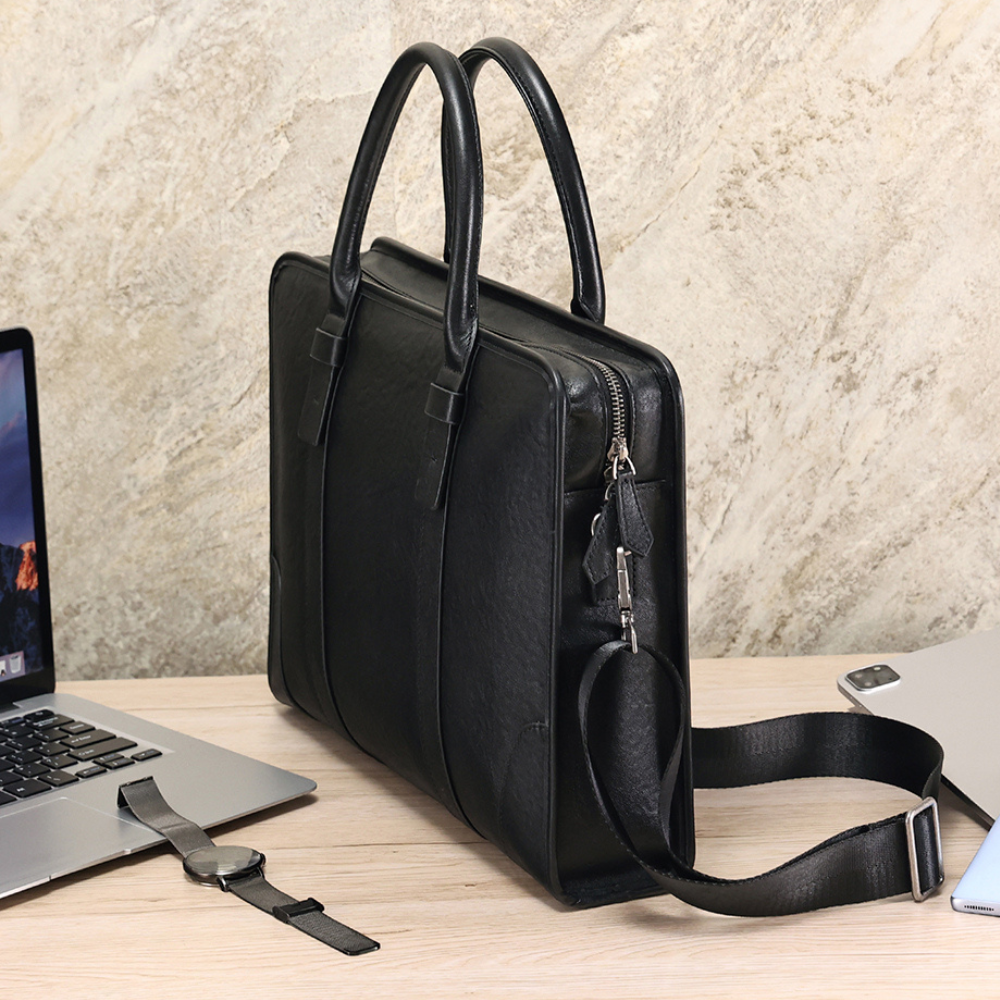 The Blake | Black Leather Briefcase for Men