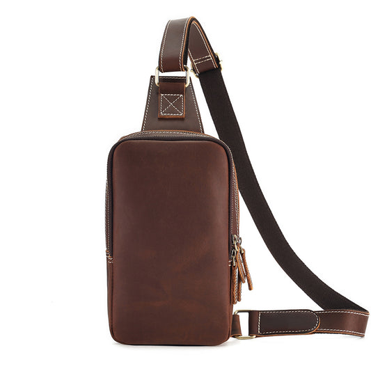 Small Leather Crossbody Purse Bag - Brown