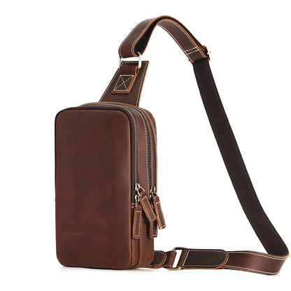 Small Leather Crossbody Purse Bag - Brown