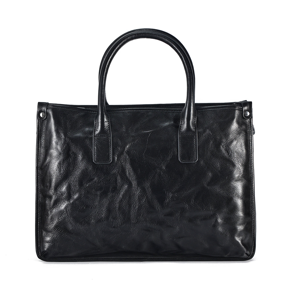The Jett | Men's Black Leather Briefcase