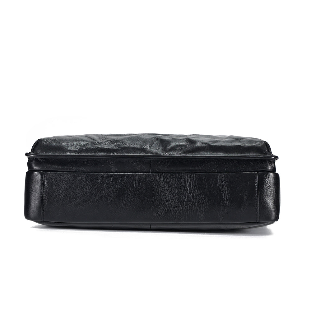 The Jett | Men's Black Leather Briefcase