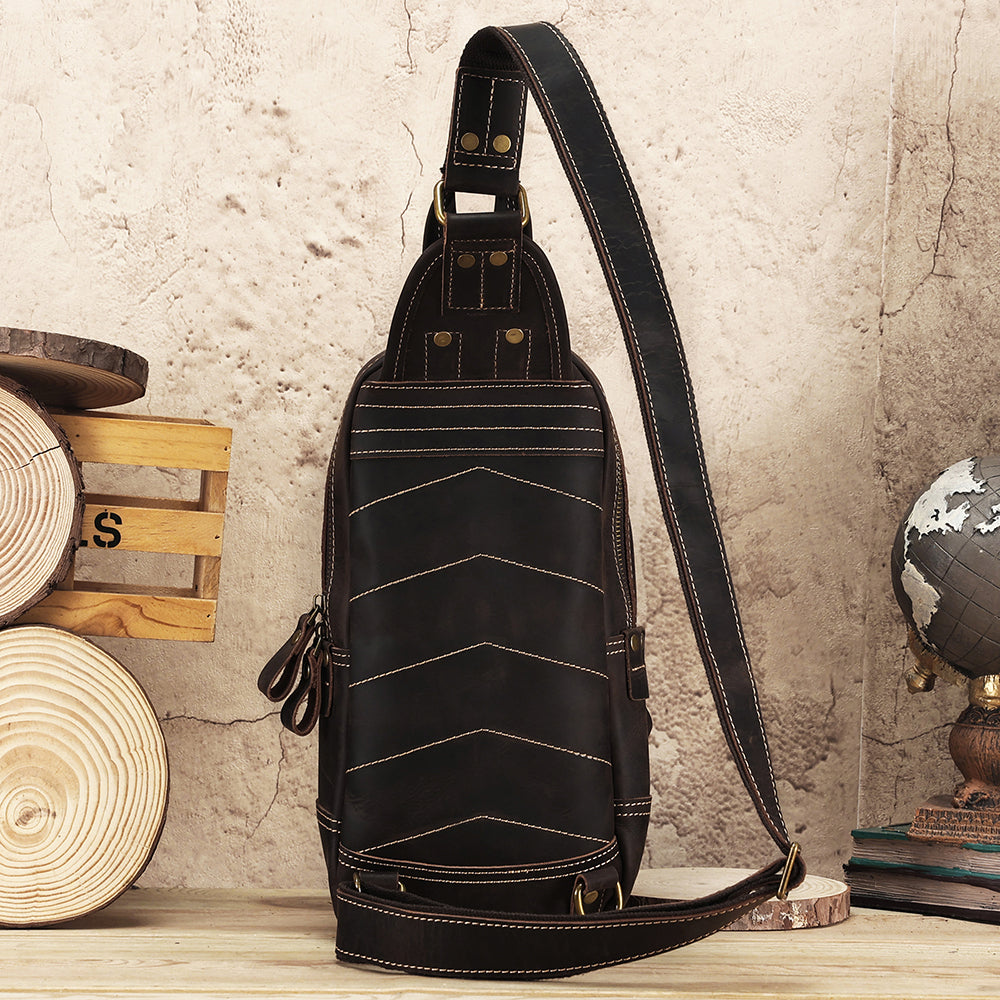 The Oreste | Classic Leather Sling Bag for Men