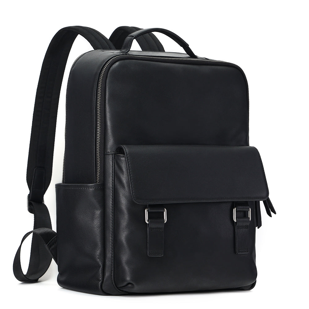 The Zilla | Black Leather Backpack for Men