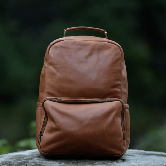 Small Leather Backpack - Brown