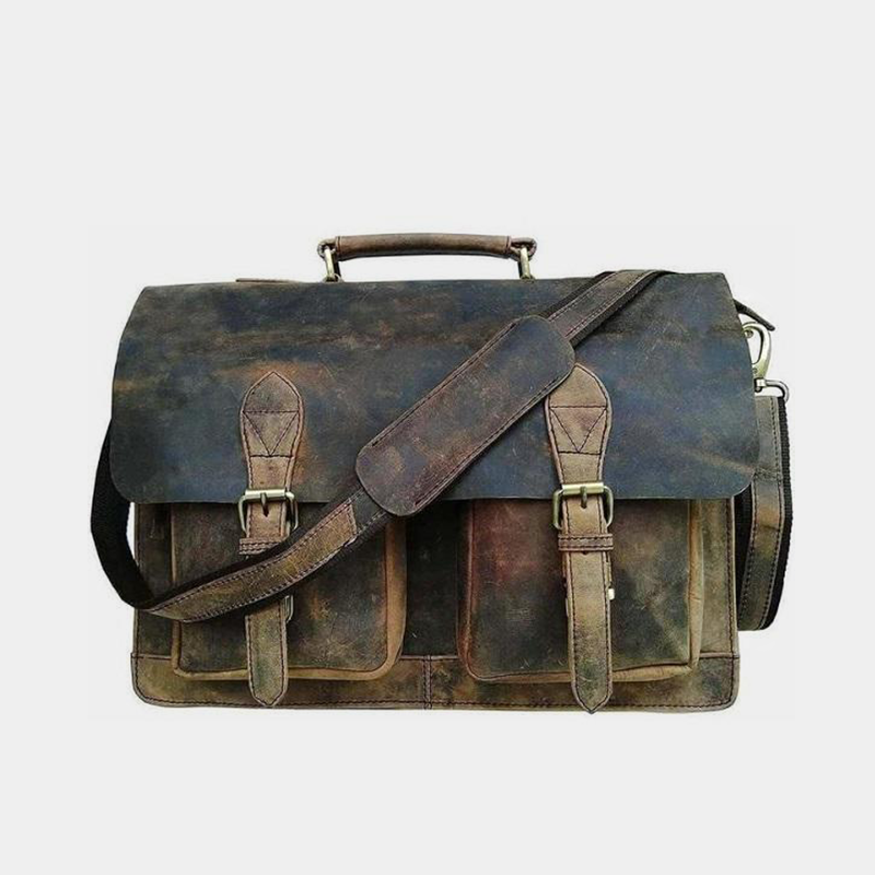 James Leather Retro Buffalo Leather Briefcase