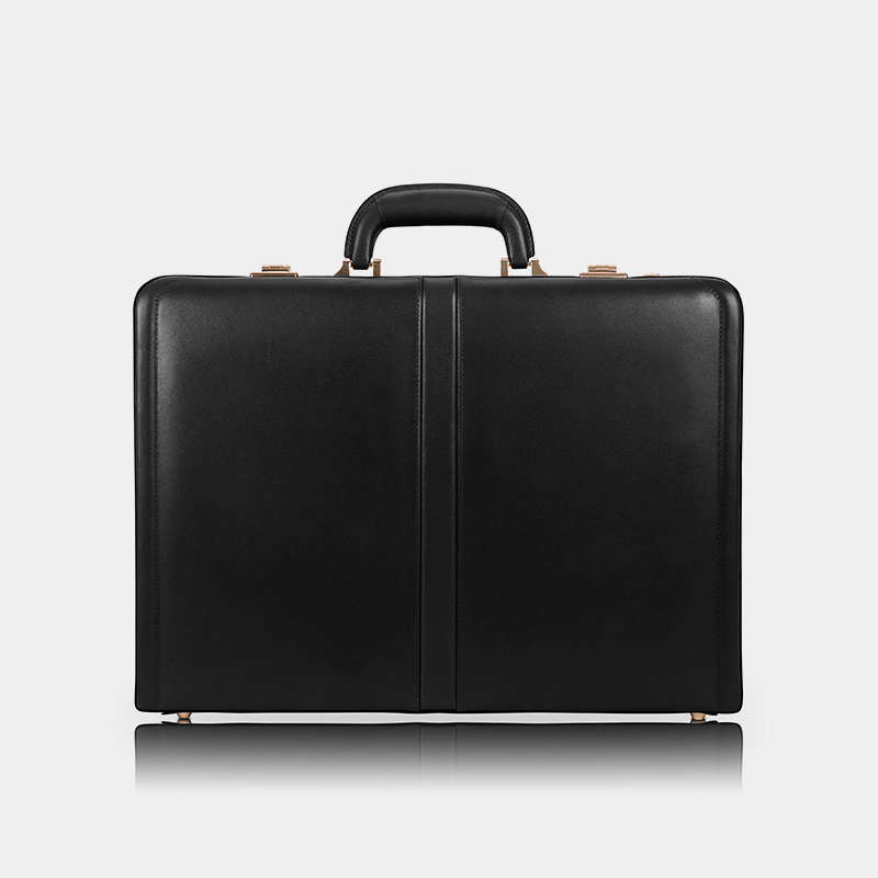 the harper leather briefcase black