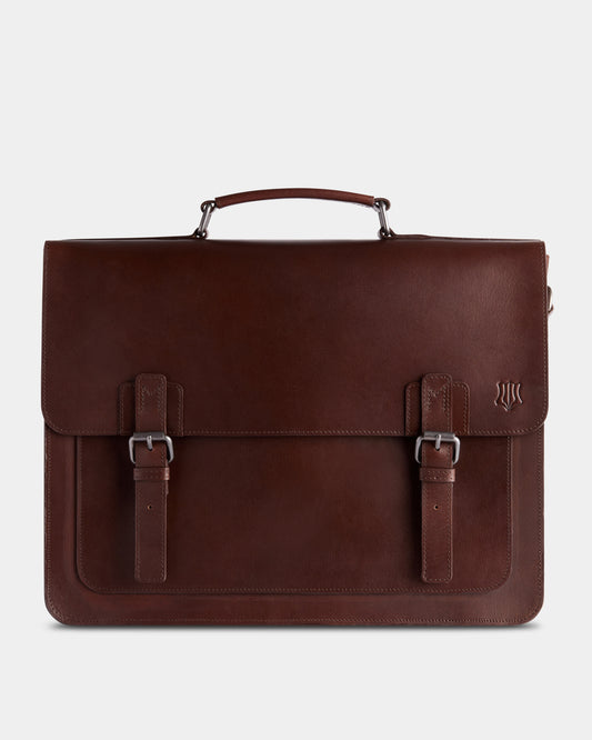 The Heritage Brown Leather Satchel Briefcase