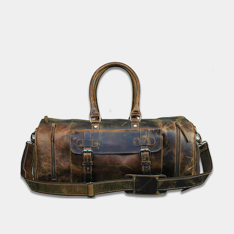 Travel Duffel Full Grain Leather Weekender GLOBETROTTER Full-grain