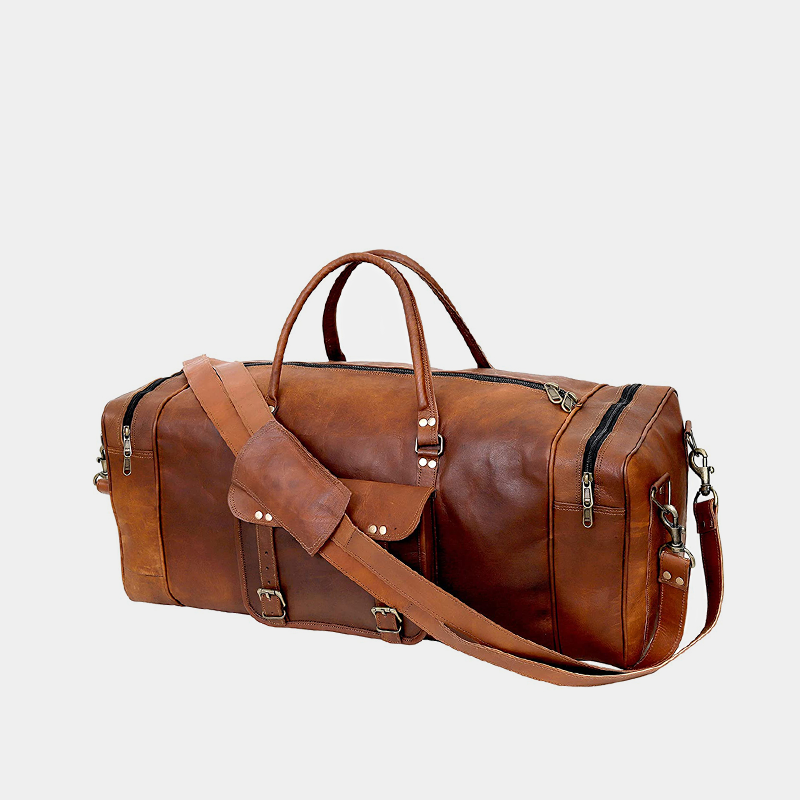 Large Leather Duffle Bag for Men Weekender Overnight Bag The Real Leather Co