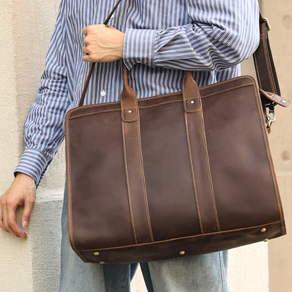 Vintage Leather Duffle Bag for Men