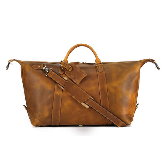 brown leather bag