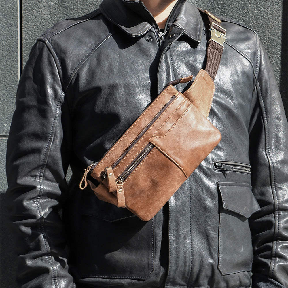 The Hipstack | Men's Leather Waist Bag