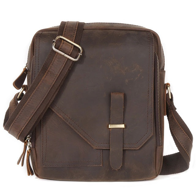 The Purse | Leather Purse for Men Sling Crossbody Messenger Bag Dark Brown