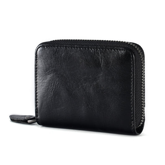 Soft Luxury Leather Wallet - Simple Zip Around Style