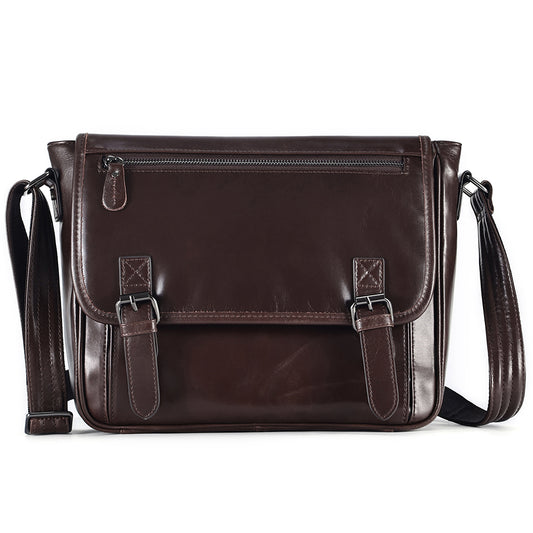 Vintage Leather Crossbody Bag - Classic Sling Bag
