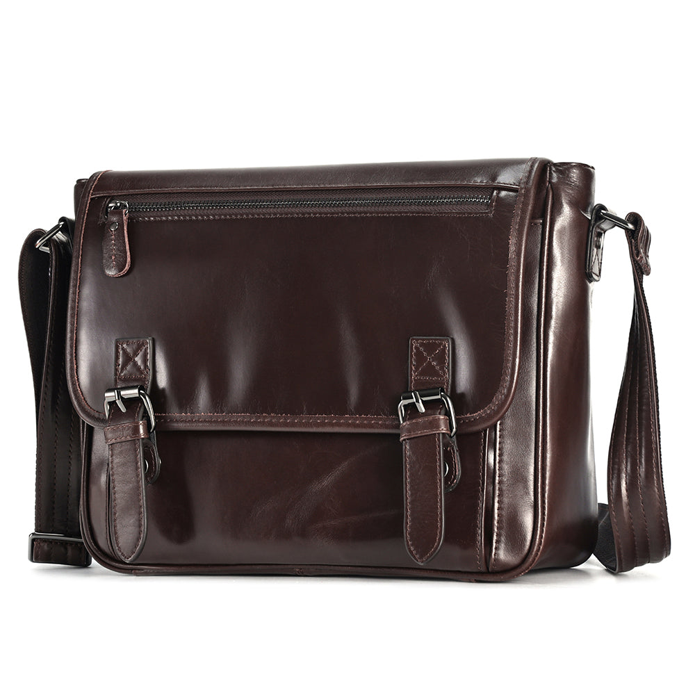Vintage Leather Crossbody Bag - Classic Sling Bag