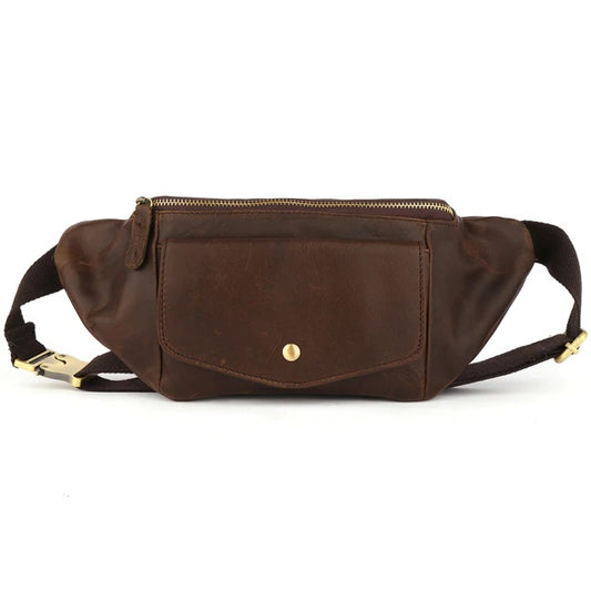 Leather Fanny Pack for Women - Brown