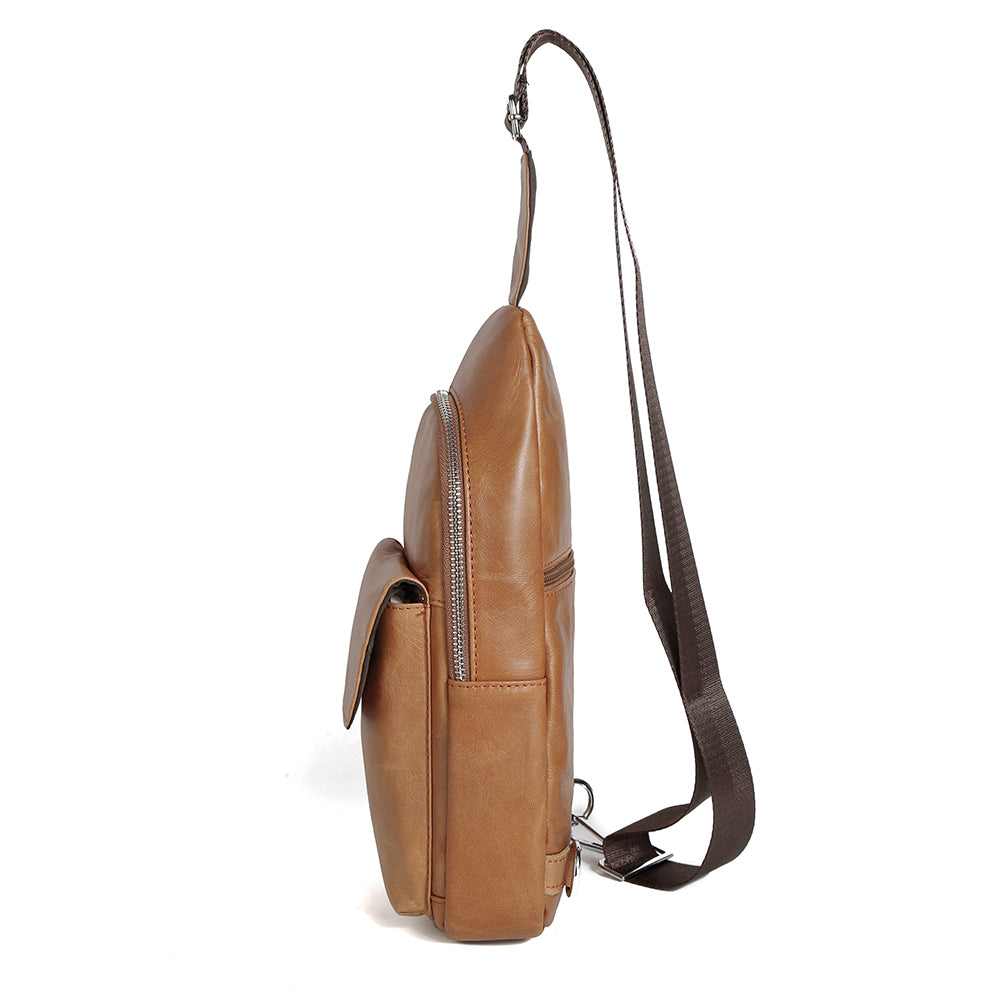 Women's Leather Sling Bag - Brown