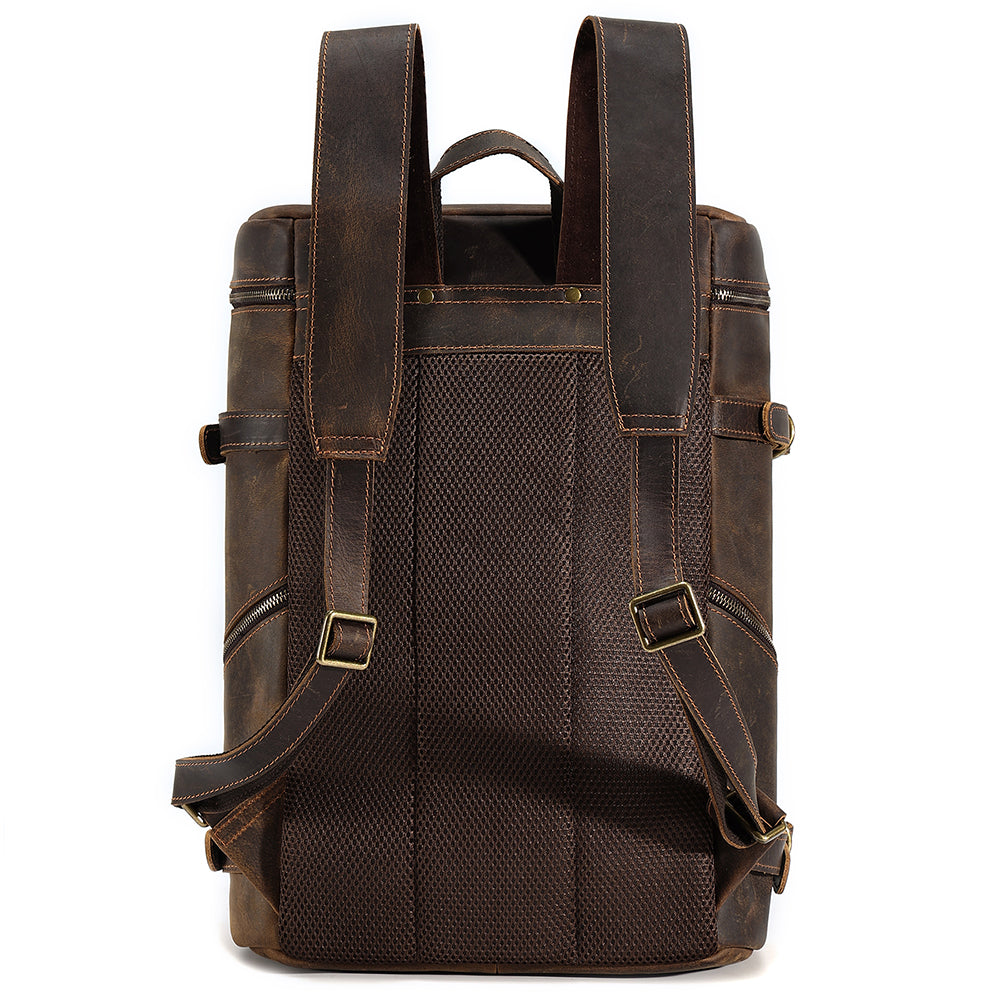 the block leather backpack