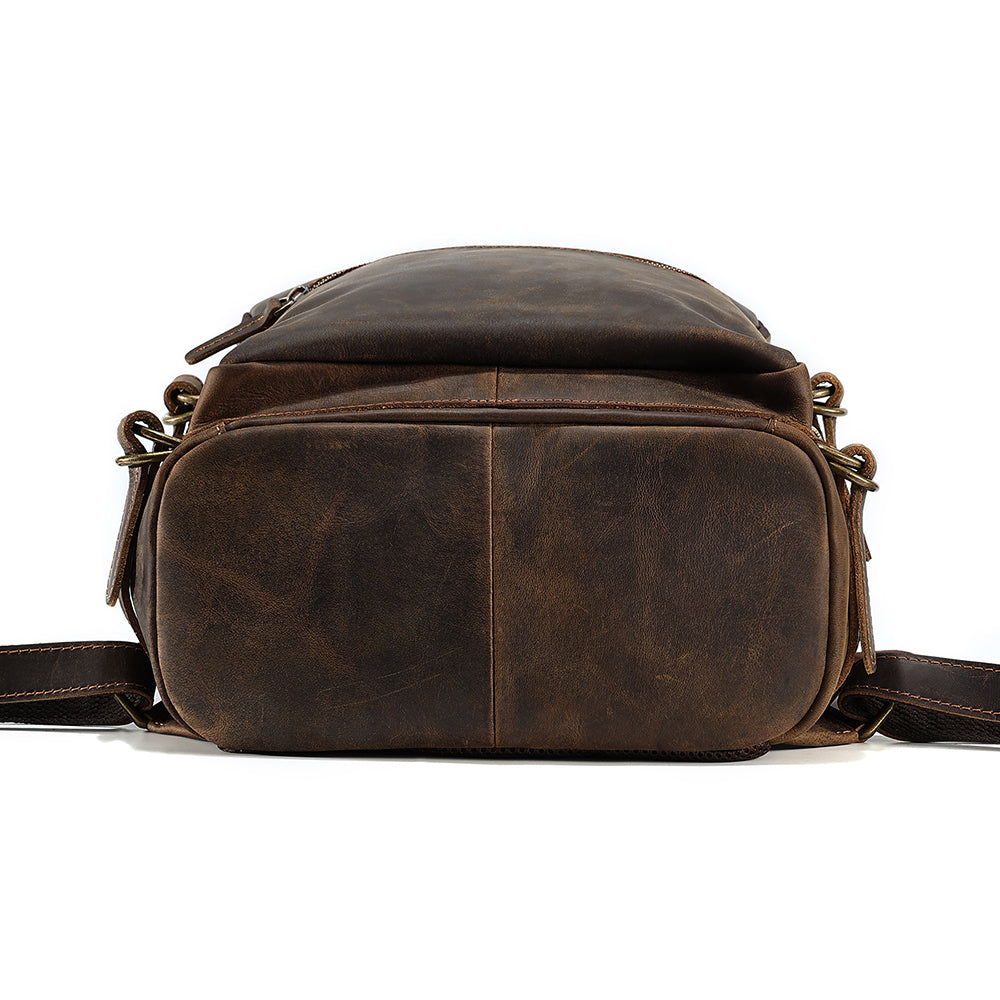 the block leather backpack