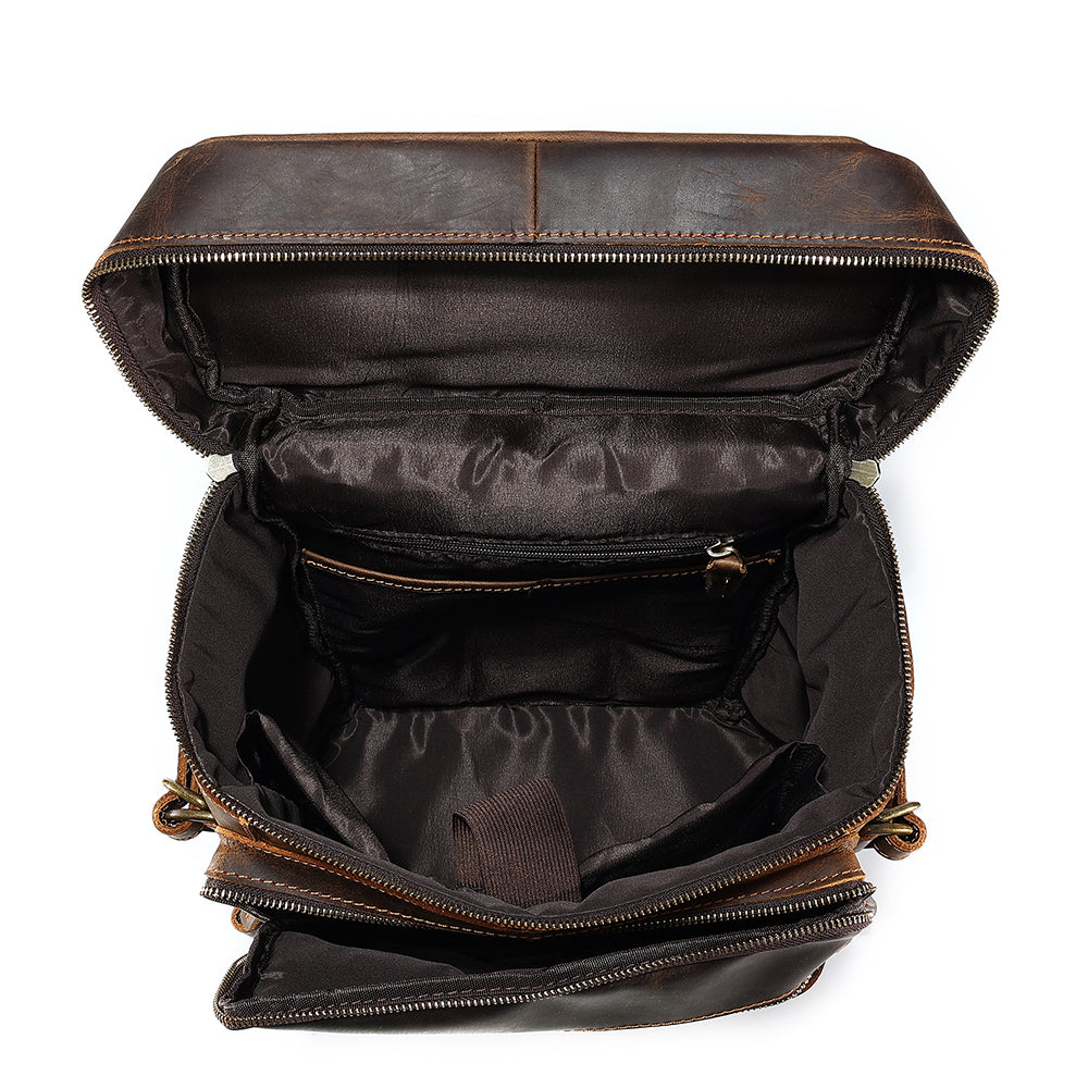 the block leather backpack