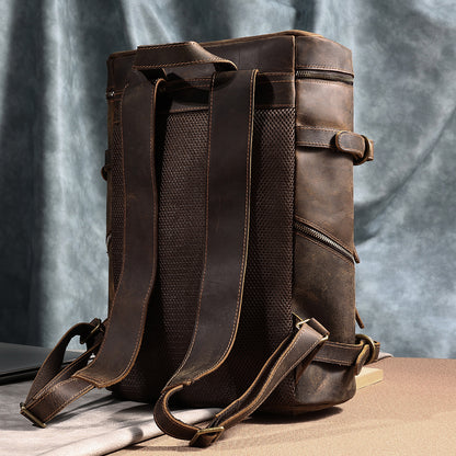 the block leather backpack