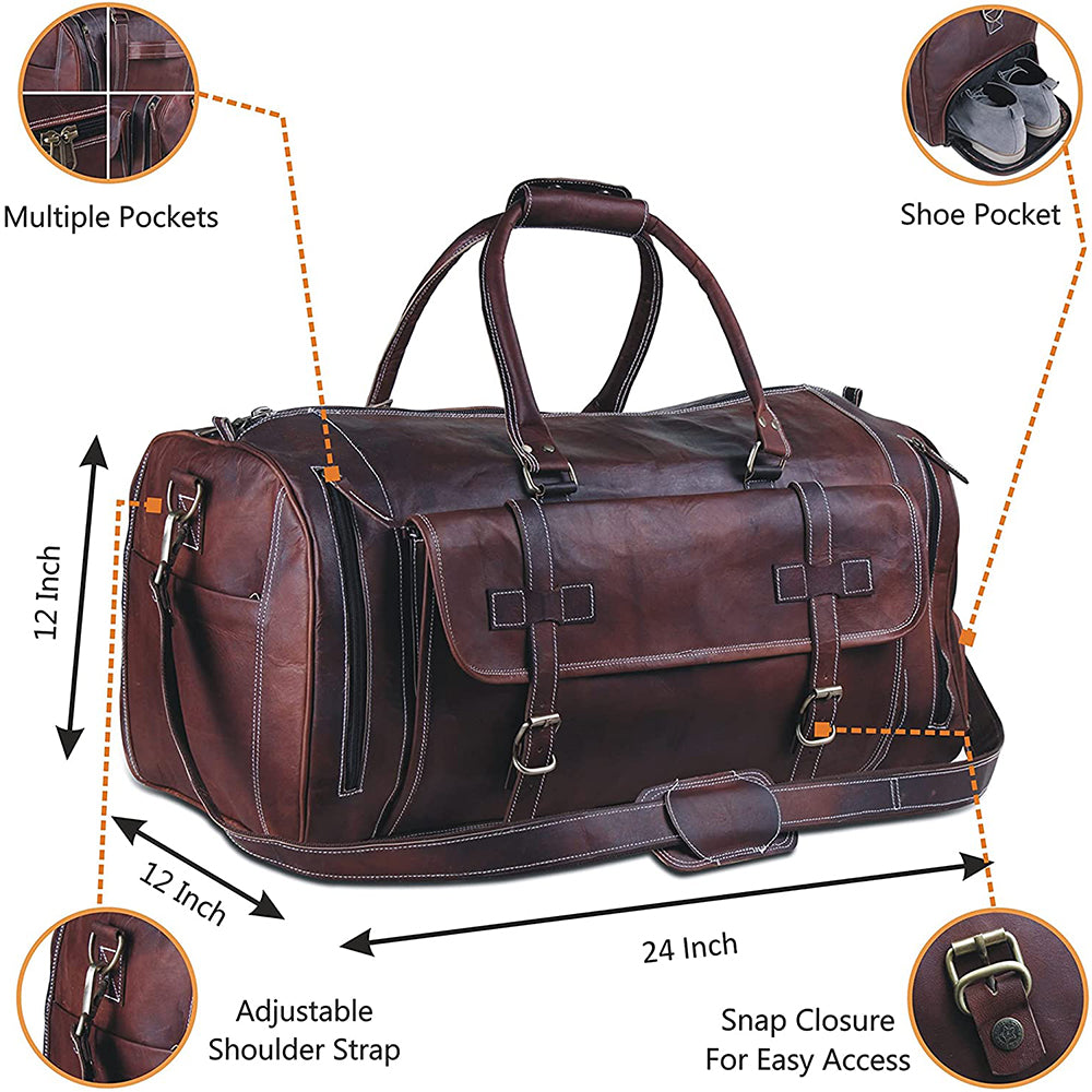 the borsone leather duffle bag