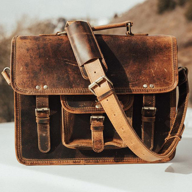 Men's Buffalo Leather Messenger Bag