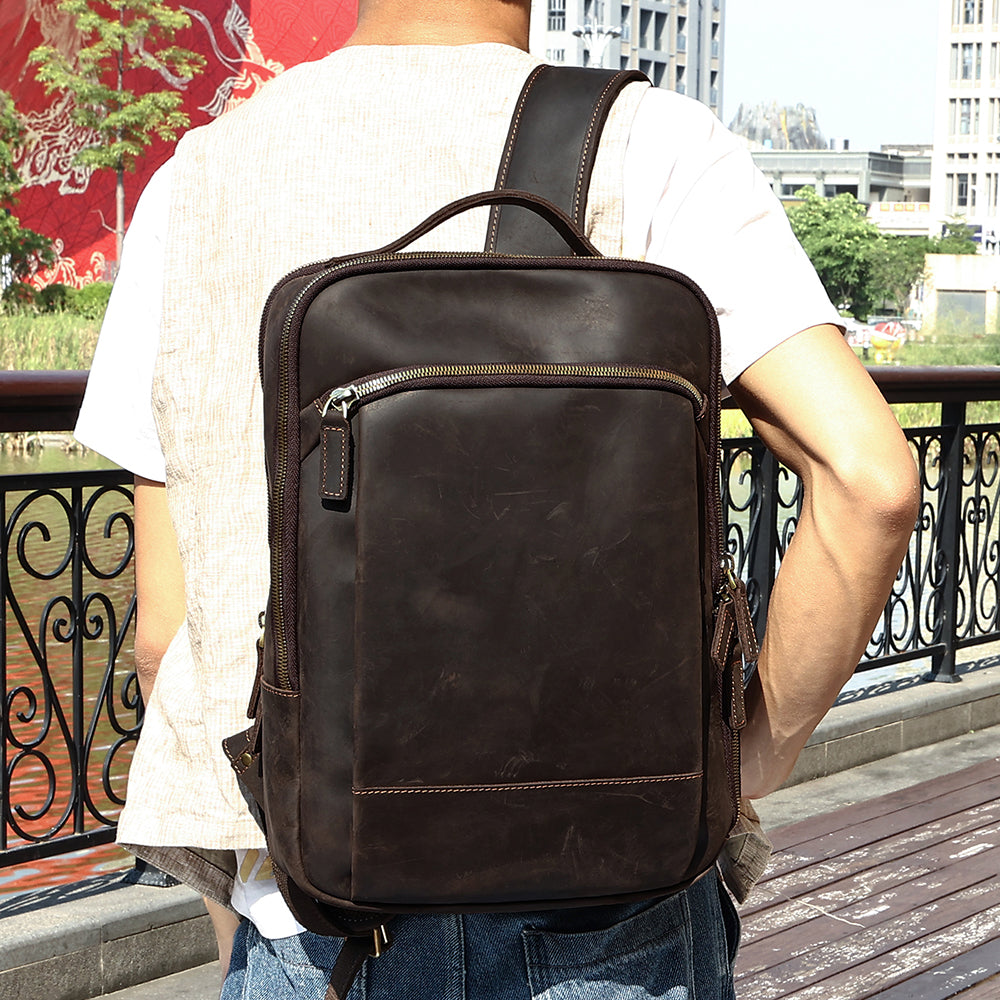The College | Leather Backpack for Students