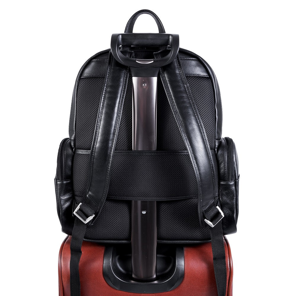 The Cumberland Leather Laptop Backpack Black