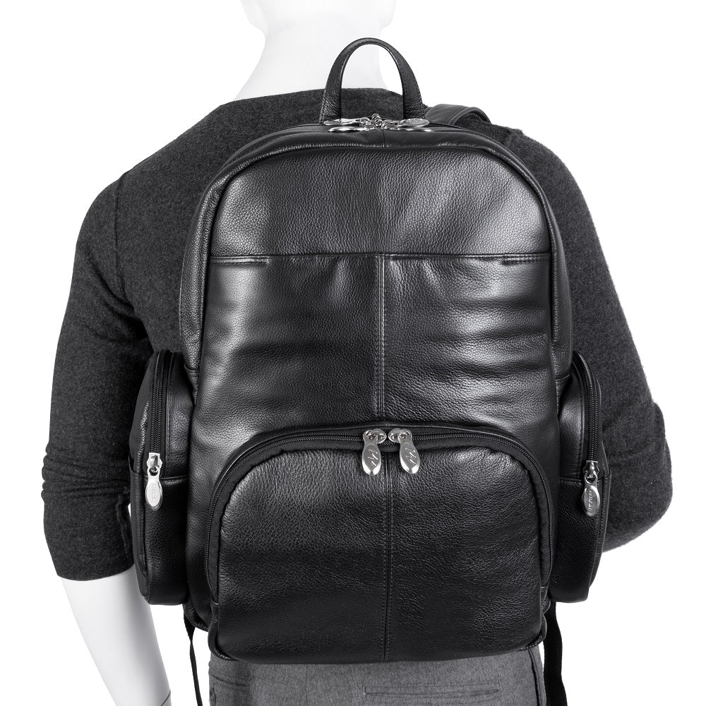 The Cumberland Leather Laptop Backpack Black