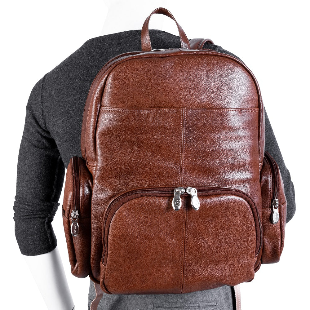 The Cumberland Leather Laptop Backpack Brown