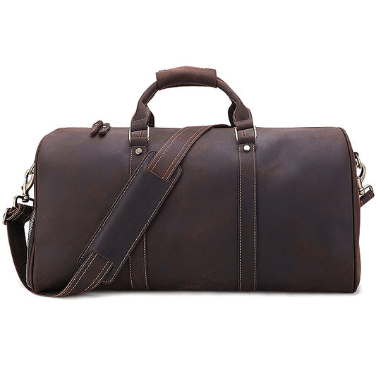 Mens Leather Duffle Bag with Shoe Compartment